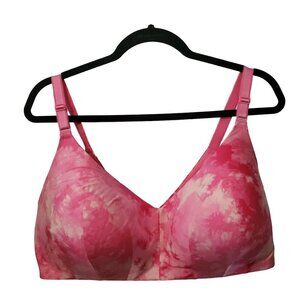Torrid 15059065 Pink Tie Dye Adjustable Lightly Lined Wireless Bra Size 44DDD